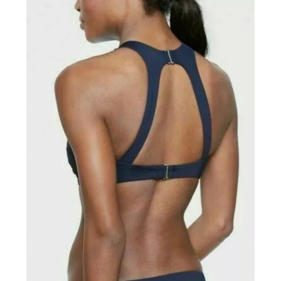 NWT Athleta 34 B/C Dress Blue Maldives Bra Cup Bikini Top Removable‎ Pads Bra - Picture 2 of 6